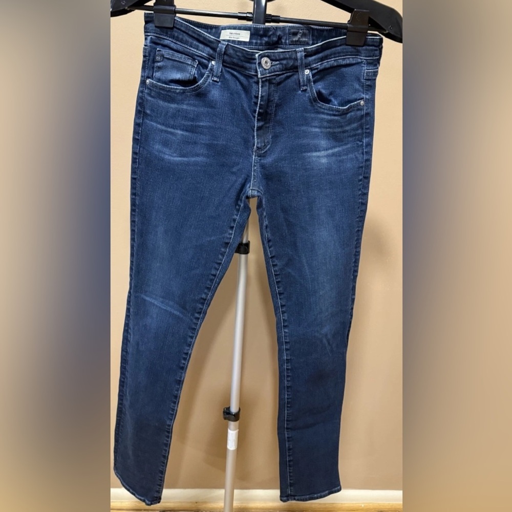 AG Adriano Goldschmied Stevie Slim Straight Jeans Size 29 Dark Indigo Denim